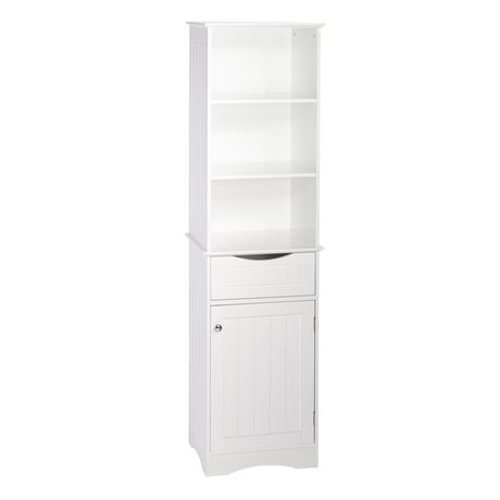 Riverridge Home Ashland Collection 16 54 Inch W X 60 04 Inch H X 13 39 Inch D Bathroom Linen Storage Tower Cabinet In White Walmart Canada