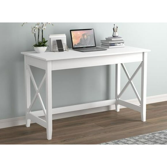 Safdie & Co. Computer Desk White. Ergonomic Gaming Desk for Gaming Computer. Use with Monitor Stand or Desk Organizer with any Office Decor. Study Table, Small or Corner Desk.