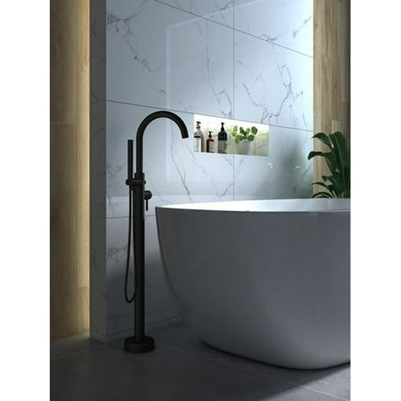 A&E Bath and Shower MILAN BLACK Brass Freestanding Faucet