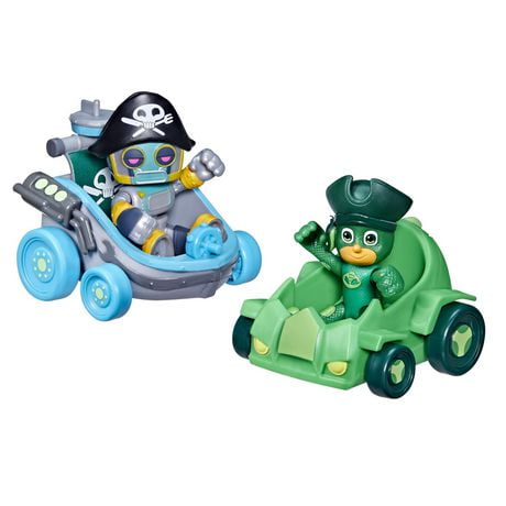 PJ Masks Pirate Power Gekko vs Pirate Robot Battle Racers Preschool Toy, Vehicle and Action Figure Set for Kids Ages 3 and Up