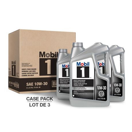 Mobil 1™ Full Synthetic Motor Oil 10W-30, 3 x 4.73 L