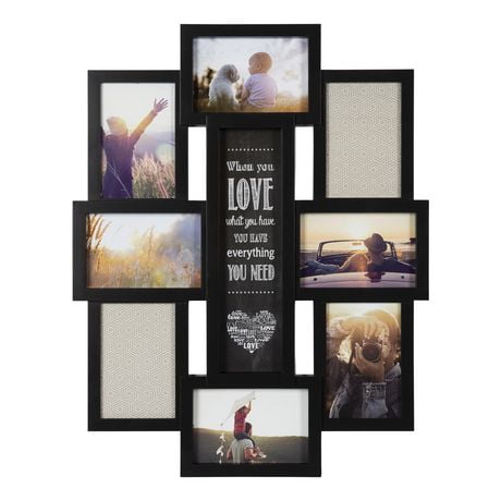 hometrends Ana Eight Opening Expression Black Collage Picture Frame, 22in H x 17.99in W