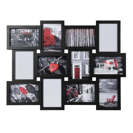 hometrends Rubix Black Collage Picture Frame, Holds 12-4x6 photos