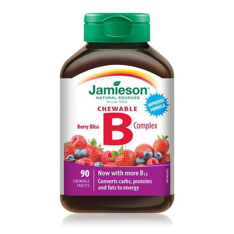 Jamieson Chewable Vitamin B Complex Berry Bliss Flavour Tablets, 90 tablets