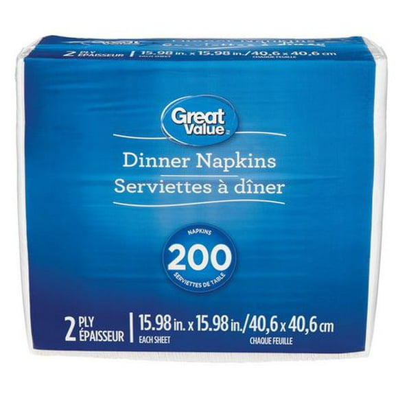 Great Value Serviettes de table 200 serviettes