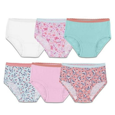 Fruit of the Loom Toddler Girls 6PK Assorted 100% Ringspun Cotton Brief, size 2T/3T, Toddler