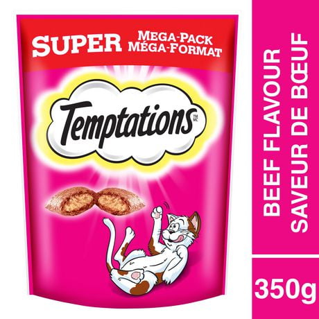 Temptations Hearty Beef Flavour Soft & Crunchy Adult Cat Treats, 350g