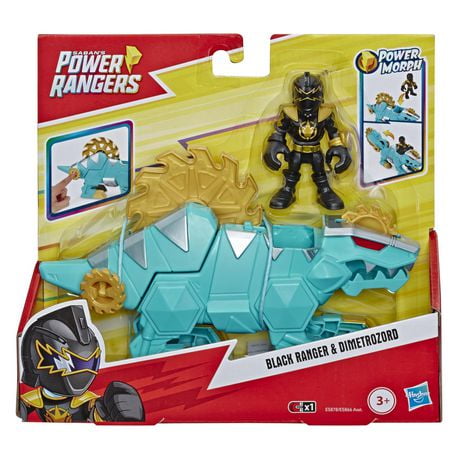 Playskool Heroes Power Rangers Black Ranger and Dimetrozord, 3-inch ...