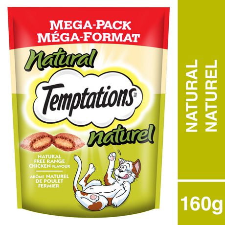Temptations Natural Free Range Chicken Flavour Soft & Crunchy Adult Cat Treats, 160g
