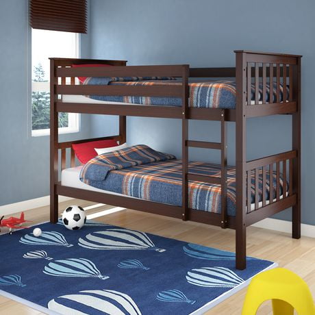 CorLiving Monterey Collection Espresso Brown Stained Solid Wood Bunk ...