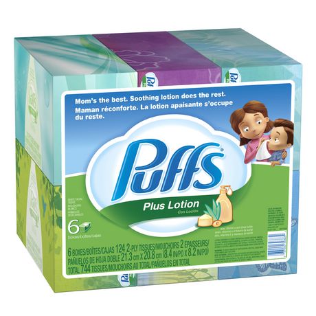 Puffs Plus Lotion Facial Tissue - 6 Boxes | Walmart Canada