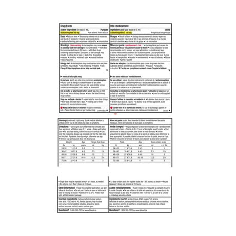 Tylenol Medicament Pour Enfants 2 11 Ans Soulage Fievre Et Douleur Suspension Orale D Acetaminophene A 160 Mg 5 Ml Banane Et Fraise 100 Ml Walmart Canada