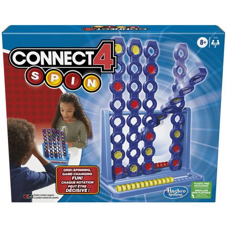 Jeu Puissance 4 Spin avec grille tournante, jeu de stratégie familial pour 2 joueurs, pour enfants