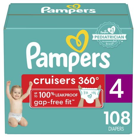 Pampers Cruisers 360 Diapers, Super Econo Pack, Size 3-7, 66-132CT