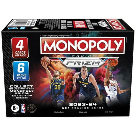 Monopoly Prizm: 2023-24 NBA Trading Cards Booster Box, For Monopoly Prizm: NBA Edition Games