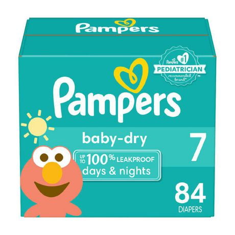 Couches Pampers Baby-Dry, SUPER ÉCONOMIQUE Taille 1-7, 84-198CT