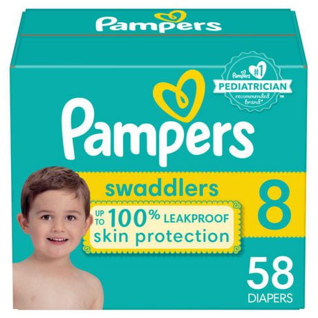 Couches Pampers Swaddlers, SUPER ÉCONOMIQUE Taille 1-8, 58-160CT