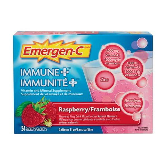 Emergen-C Immune + Raspberry Vitamin C 24s, Emergen-C Immune+ Raspberry