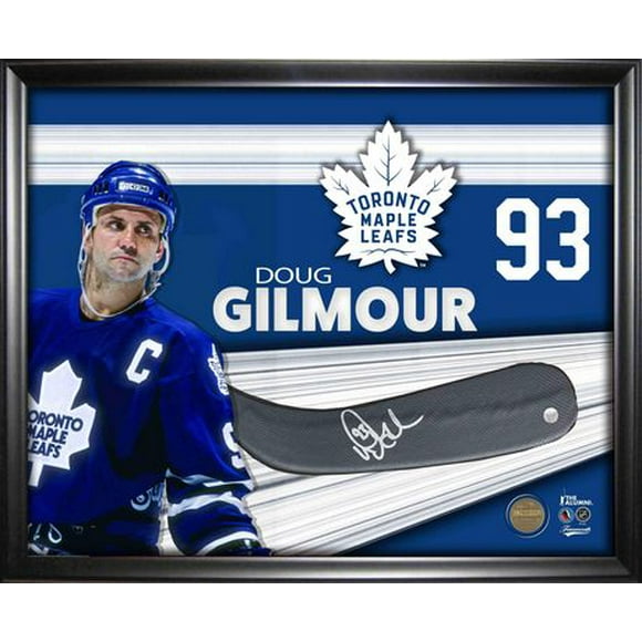 Officiellement autorisé Bâton signée par Doug Gilmour encadrée des Maple Leafs