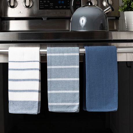 RITZ KitchenWears 100% Cotton Terry Hanging Kitchen Tie Towel - Multi-Check  - John Ritzenthaler Company