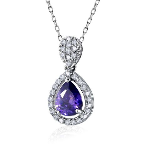 Sterling Silver Purple and Clear CZ Pendant | Walmart Canada