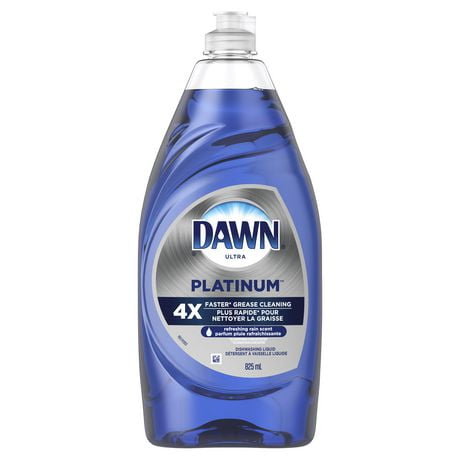 Dawn Platinum Dishwashing Liquid Dish Soap, Refreshing Rain Scent, 825ml