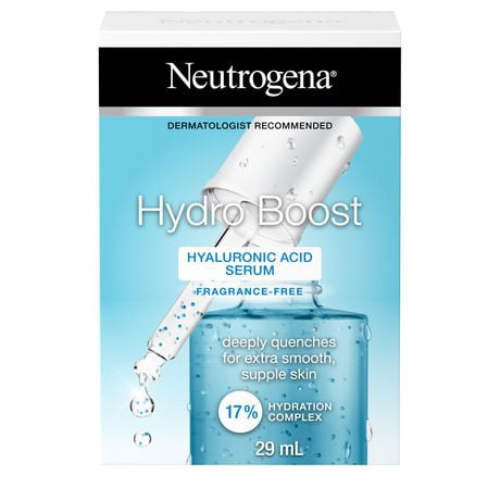 Neutrogena Hydro Boost Sérum à l'acide hyaluronique pour le visage, à base de vitamine B5 et de glycérine, pour une peau hydratée 29 ml