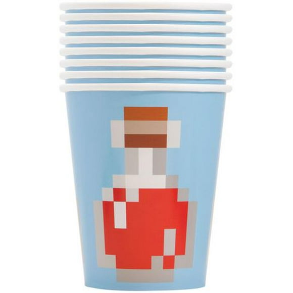 Minecraft Paper Cups, 8ct, Disposable cups hold 9oz.