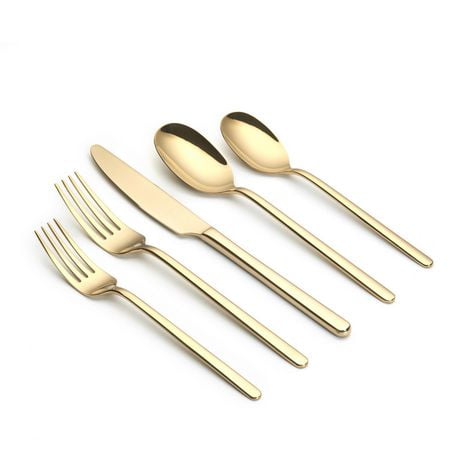 ORNATIVE Jayden Gold Flatware 20pc | Walmart Canada