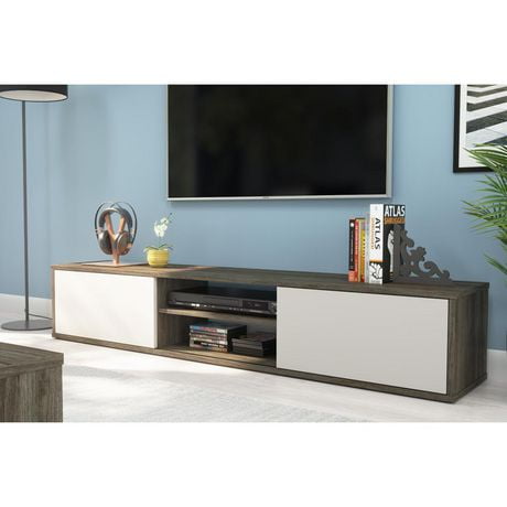 Bestar Fom Tv Stand In Walnut Grey Sandstone Walmart Canada