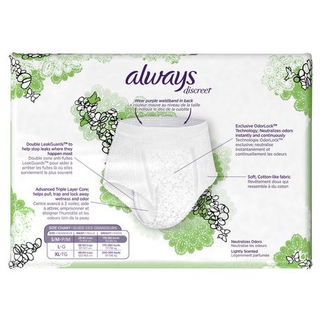 Always Discreet, Incontinence Underwear, Maximum Absorbency, Small ...