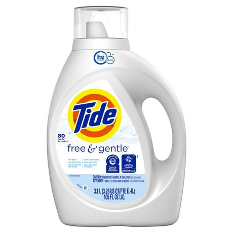Tide Free & Gentle Liquid Laundry Detergent, 3.1L