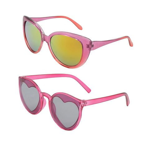 Cool Kidz Girls Pink fade-to-red Cateye and hot pink modified cateye Sunglasses