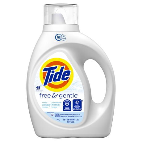 Tide Free & Gentle Liquid Laundry Detergent, 1.86L