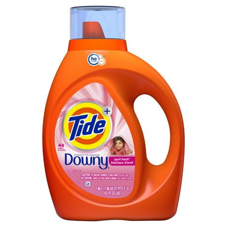 Tide Plus A Touch of Downy Liquid Laundry Detergent, April Fresh, HE Compatible, 1.86L