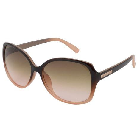 Time and Tru Womens Brown Fade Nude Square Sunglasses