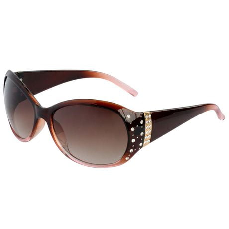 Time and Tru Womens Brown  Oval Sunglasses