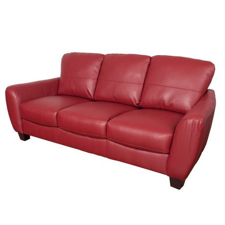 Corliving Jazz Red Bonded Leather Sofa Walmart Canada
