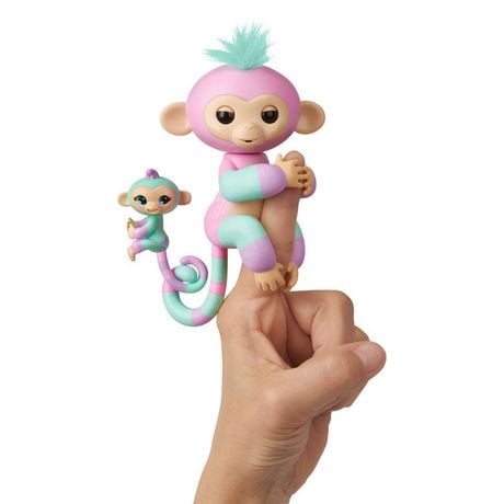 Fingerlings Baby Monkey & Mini Bffs - Ashley & Chance (Pink-Turquoise ...