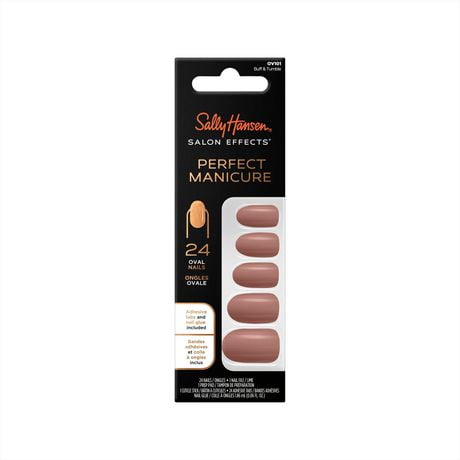 Sally Hansen - Salon Effects® Perfect Manicure™ oval-shaped press-on nails - includes 24 premium fake nail, nail file, wooden stick, prep pad, adhesive tabs and nail glue, Premium ready to wear nails