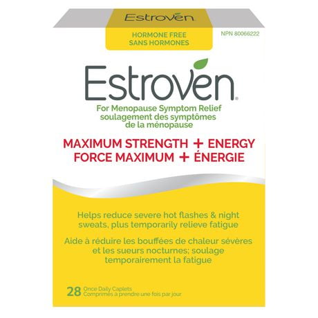 Estroven® Maximum Strength+Energy|Menopause Symptom Relief|Helps Reduce Hot Flashes & Night Sweats|Helps Reduce Irritability & Temporarily Relieve Fatigue|#1 Pharmacist Recommended†, 28 Caplets