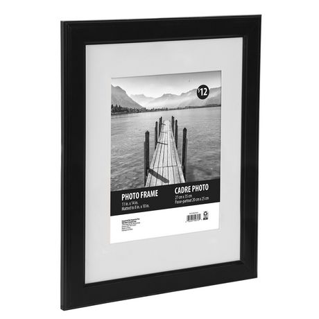 Mainstays 11 X 14 Matted To 8 X 10 Bevel Wide Black Picture Frame ...