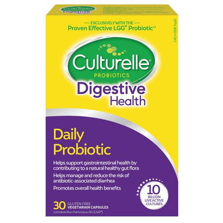 Culturelle Probiotique pour la santé de l'appareil digestif | Une <br>Capsule par jour | Lactobacillus rhamnosus GG (LGG) 30 Capsules Végétariennes