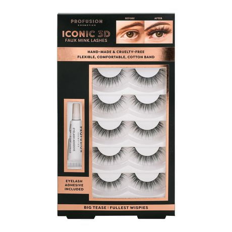 PROFUSION COSMETICS | Iconic 3D Faux Mink Lashes 5 Pair, Big Tease