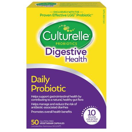 Culturelle Santé Digestive Supplément de Probiotiques Quotidien 50 Capsules Végétariennes