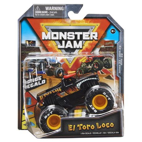 Monster Jam, Monster truck El Toro Loco officiel, véhicule en métal moulé, série Legacy Trucks, échelle 1:64, jouets pour garçons à partir de 3 ans
