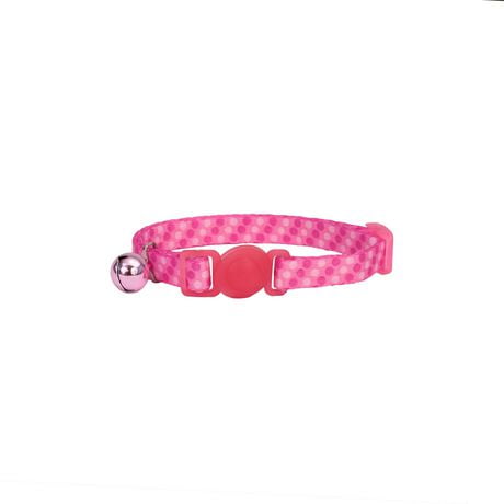 Pet Attire Pink Dots Adjustable Safety Beakaway Cat Collar, Breakaway Cat Collar