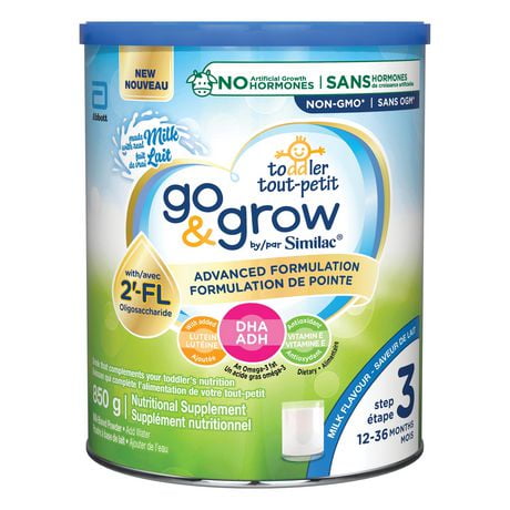 Boisson pour tout-petits Similac Go & Grow Étape 3 avec 2'-FL. 2'-FL : Innovation pour le soutien immunitaire, poudre, 12-36 mois, saveur de lait, 850 grammes 1x850g