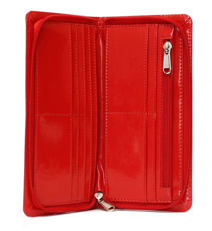 Ashlin Leather Ashlin Vegan Leather Ladies Clutch Zippered Wallet, Red ...