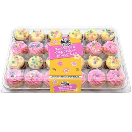 two-bite® Spring Assorted Mini Vanilla and Chocolate Cupcakes, 24ct, Quantity – 568 grams